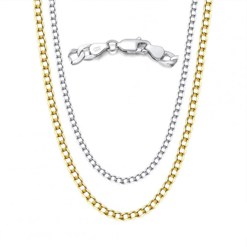 ネックレス 純銀 薄型 3mm チェーン セーター レイヤード シンプル デザイン トレンド 個性 スターリン..