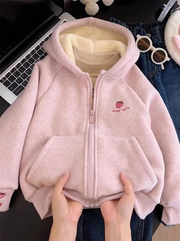 キッズ 女児 秋冬 アルパカウール 厚手 フード付き 暖か スウェット パーカー コート 裏地付き 日常使..