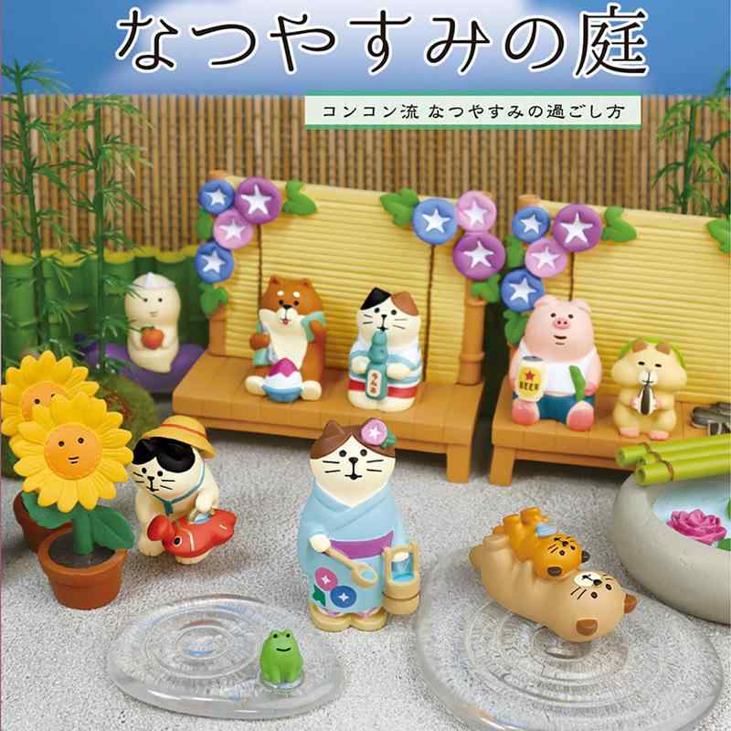 置物 雑貨 猫 ネコ 朝顔 樹脂製 オブジェ 和風 夏 庭 フィギュア かわ…