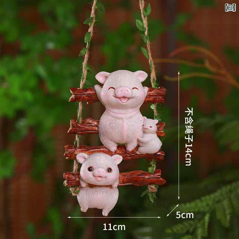 ガーデンオーナメント 置物 猫 ネコ ハンギング プランター飾り 樹脂製 レジン 吊り下げ 園芸用品 かわいい 庭 ベランダ 装飾 ガーデニング 雑貨 小物 景観 エクステリア アニマル オブジェ 庭造り ミニチュア 3
