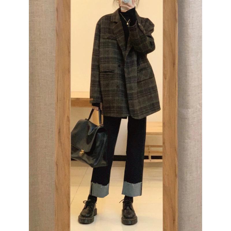 ・シルエット: ルーズ・襟型: スーツカラー・袖丈: 長袖・素材: アクリル・色: チェック・サイズ: S(80-95cm),M(95-110cm),L(110-125cm),XL(125-140cm),2XL(140-155cm)・袖型:...