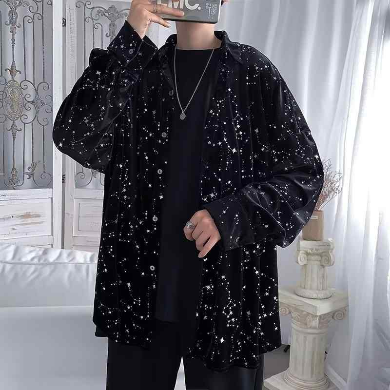 シャツ メンズ 原宿 香港風 ゆったり ルーズフィット カジュアル トレンド ストリート スタイル コーディネート 汎用 外套風 潮牌 痞帅 休闲 百搭 版型(4.0)