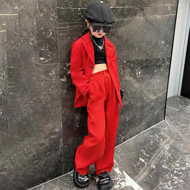 女児春スーツセット子供ステージラン...