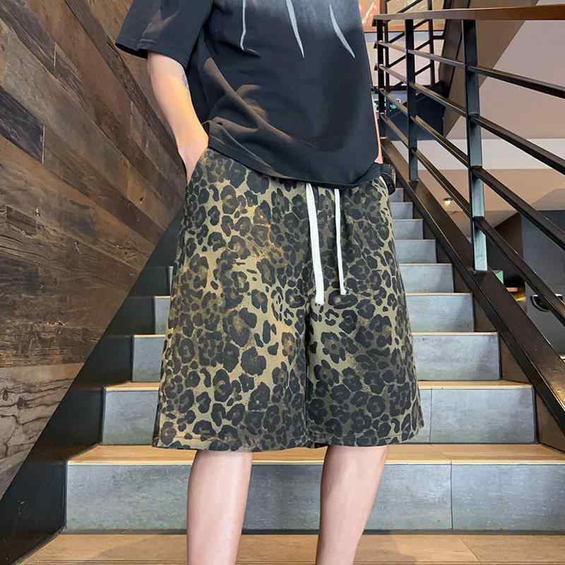 メンズ ショートパンツ ハーフパンツ ヒョウ柄 アニマル柄 ヴィンテージ風 レトロ ...