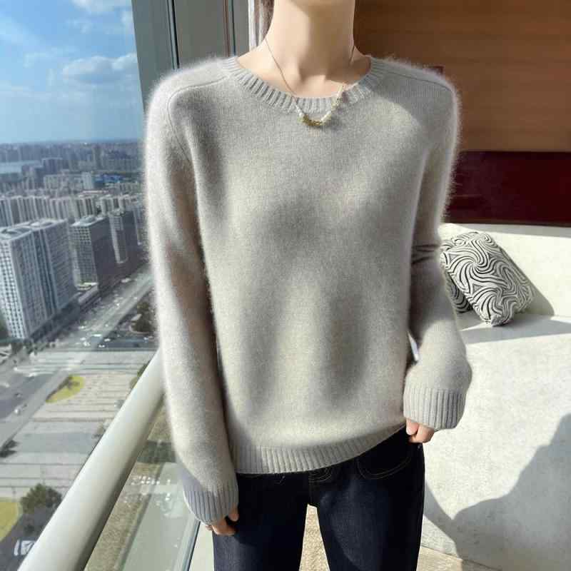 ・カラー: グレー,レッド,ブラック,グレー,ピンク,ベージュ,ブルー,キャメル,キャメル・サイズ: S,M,L,XL,XXL・素材: カシミヤ 30-50%,ウール 50-70%・丈: 普通 50-65cm・ネック: ラウンドネック・袖丈: ロングスリーブ・厚み: 厚手・加工: ニット・シルエット: ルーズ・パターン: 無地・袖型: ストレート・性別: 女性・対象年齢: 成人・スタイル: 通勤風・商品カテゴリ: セーター