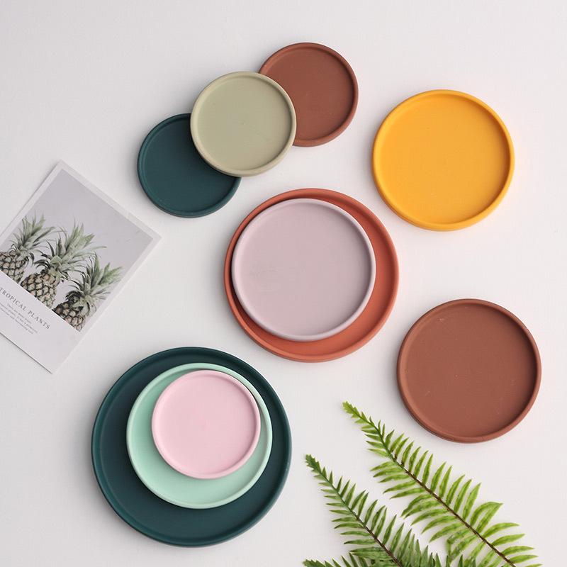 北欧風 セラミック 植木鉢 水受け トレイ 円形 多肉植物 盆栽用 観葉植物 装飾 底皿 シンプル モダン 現代 ミニマル 個性的 インテリア 雑貨 卓上 室内用 デザイン