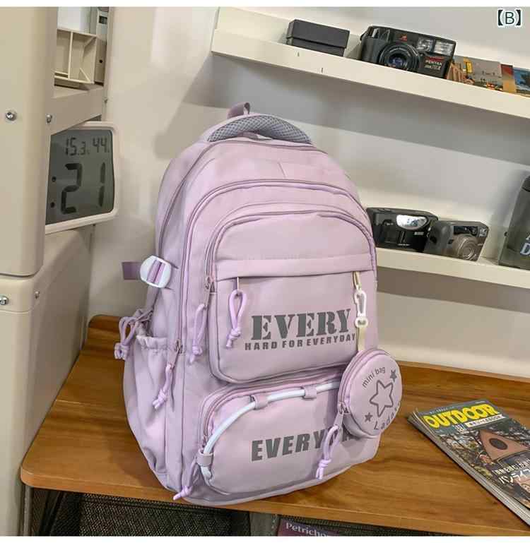 バックパック 学生 軽量 大容量 通学 カジュアル キャンパス 森ガール 爽やか コントラストカラー PC対応 リュックサック ナチュラル ショルダーバッグ