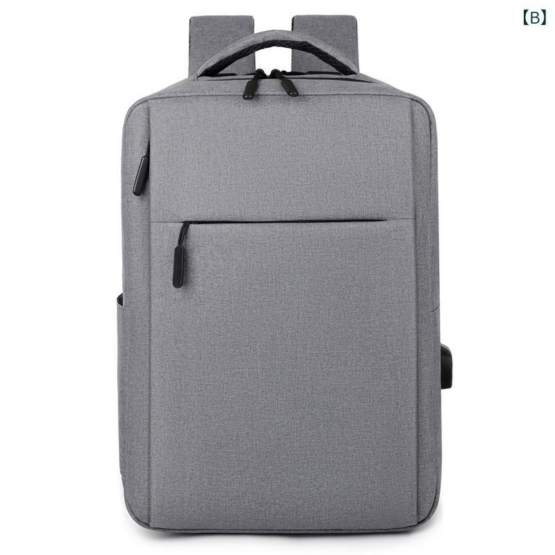 リュックサック 男女兼用 ビジネス 通勤 学生用 軽量 防水 USB充電 15インチPC収納 無地 シンプル デザイン 日常 旅行 対応 耐久 機能性
