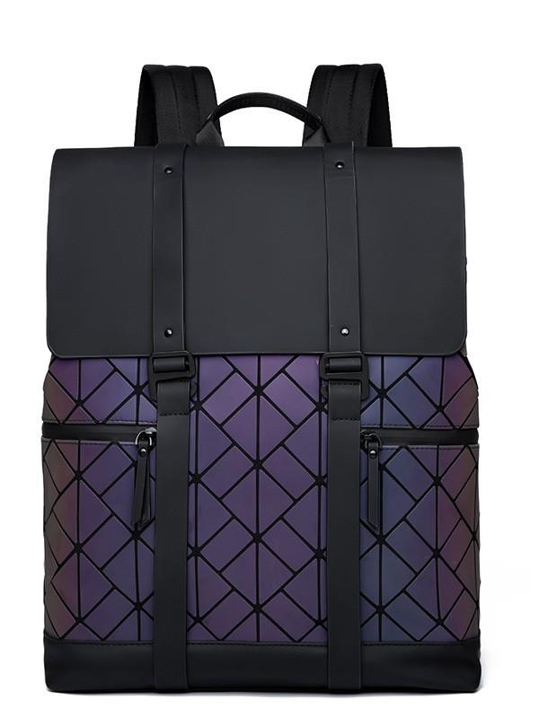 リュックサック 男女兼用 学生 大容量 菱格柄 トレンド 高級感 PC対応 大学生 通学 アウトドア 軽量 吸湿速乾 再生繊維 ブラック ピンク系