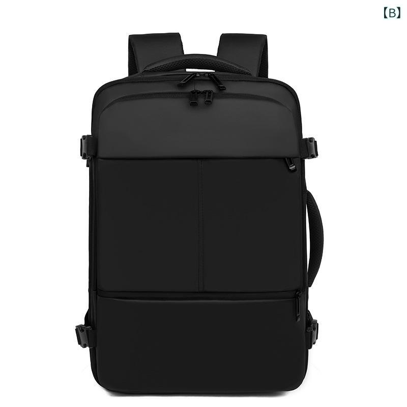 メンズ バックパック 多層 大容量 拡張 高級感 ビジネス 通勤 旅行 ラップトップ対応 リュック