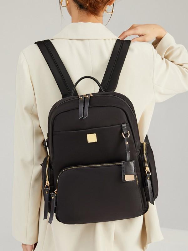 リュックサック 男女兼用 大容量 パソコン対応 ビジネス 通勤 旅行 カジュアル 防水 オックスフォード布 軽量 46cm 収納