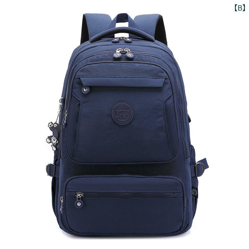 リュックサック 中学生用 ナイロン 防水 大容量 軽量 シンプル ノートPC対応 学生通学バッグ スクールバック 肩掛け 収納ポケット 日常使い