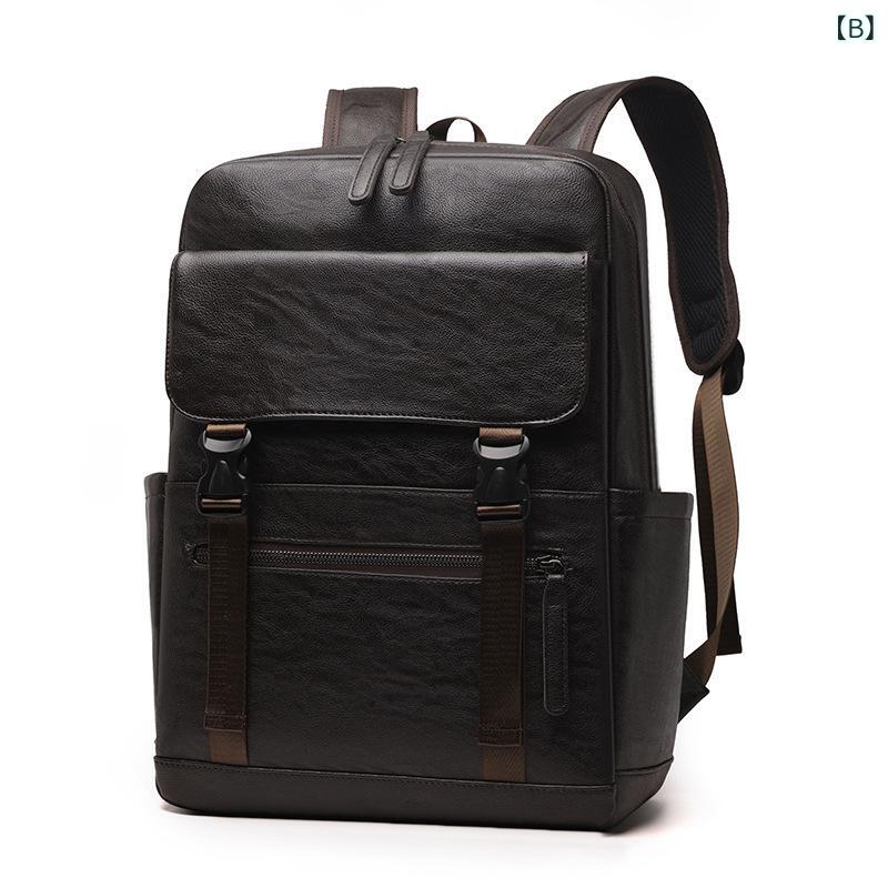 リュックサック メンズ 大容量 カジュアル レジャー 旅行バッグ 通勤バッグ シンプル デザイン PUレザー 合成皮革 ノートPC対応 バックパック ビジネス 日常使い