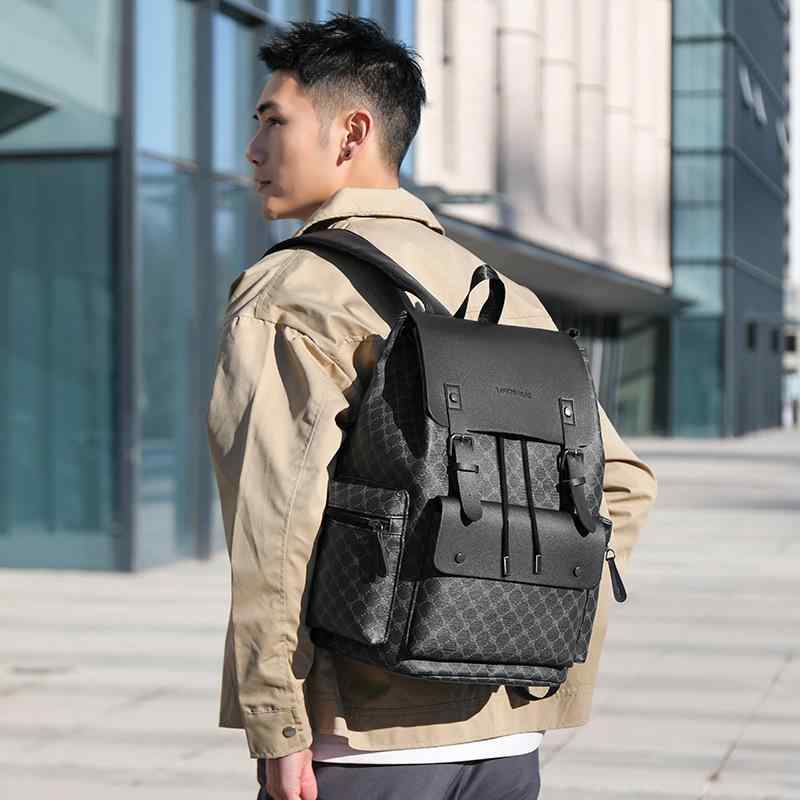 Men's Checkered Backpack, Suitable for Commuting, Casual, Business, Travel, Business Trips, Large Capacity, Work, Laptop Bag, Backpack