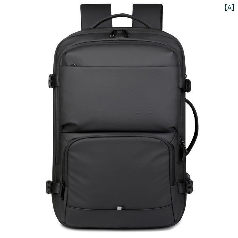 メンズ バックパック 大容量 ビジネス 通勤 PC収納 拡張可能 多機能 両肩 出張 ショルダー リュック