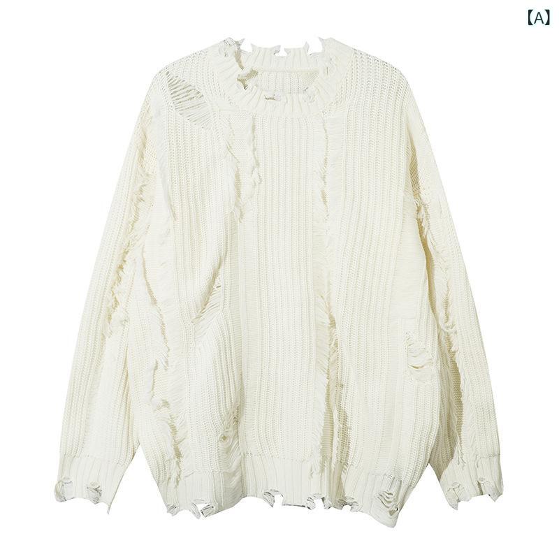 秋冬 ニットセーター 男女兼用 ゆったり ルーズ トップス 透け デザイン グラフィティ プリント アメリカンスタイル ミンクファー 加工 ビッグサイズ 吸湿速乾 軽量