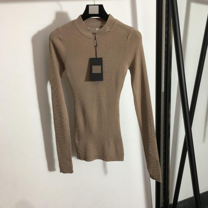 Other - レディース 長袖 Tシャツ ニット インナー スタンドカラー ストレッチ 修身 メタルロゴ 装飾 トップス ベースレイヤー 伸縮性 フィット感 軽量 通勤 部屋着
