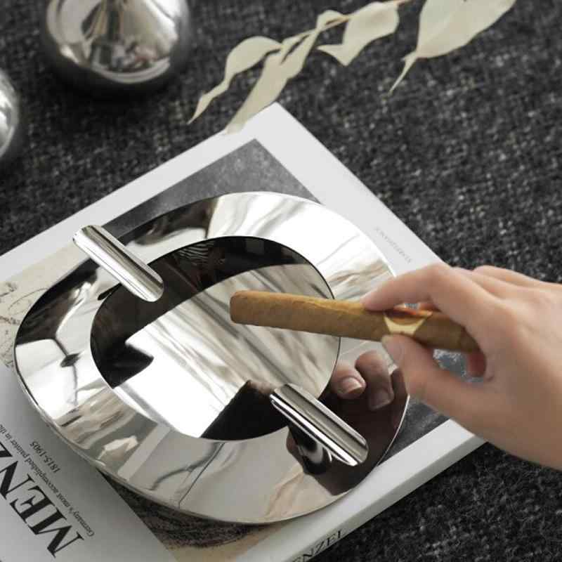 灰皿 シガー用 ステンレス 高級感 現代デザイン インテリア 置物 リビング オフィス 装飾品 消煙器 耐久性 シンプル 洗練