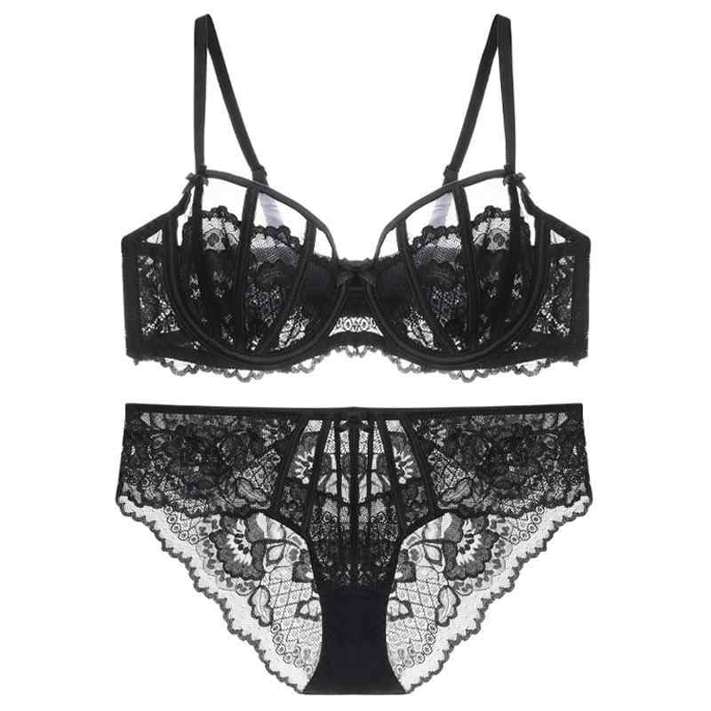 ランジェリーセット レディース 春夏 セクシー 薄手 レース ブラジャー 大きめバスト 小さく見せ 下垂防止 大きいサイズ フレンチスタイル 純欲 谷間強調 インナー