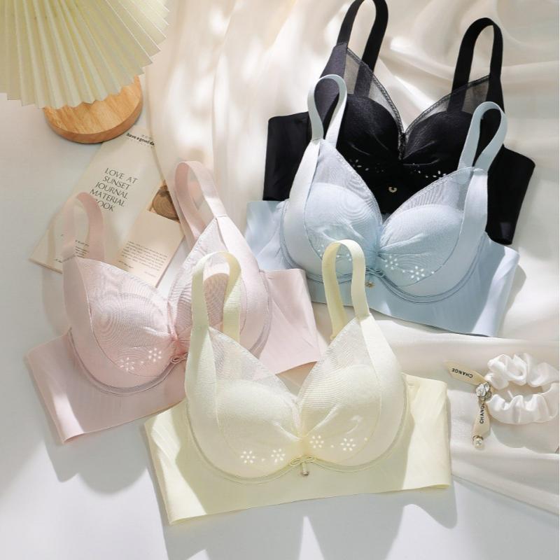 ブラジャー レディース 薄手 通気カップ リフトアップ 下垂防止 大胸対応 小さく見せ 脇肉収め スリム 再生繊維 接触冷感 軽量 吸湿速乾 ハイサポート 日常使い インナー