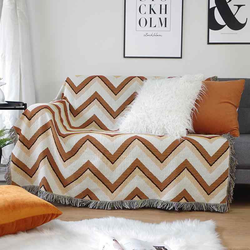 ブランケット 北欧風 多用途 ライン ピクニックマット キャンプ用 ソファ用 掛け布 ショール ソファカバー ピアノカバー 軽量 室内外