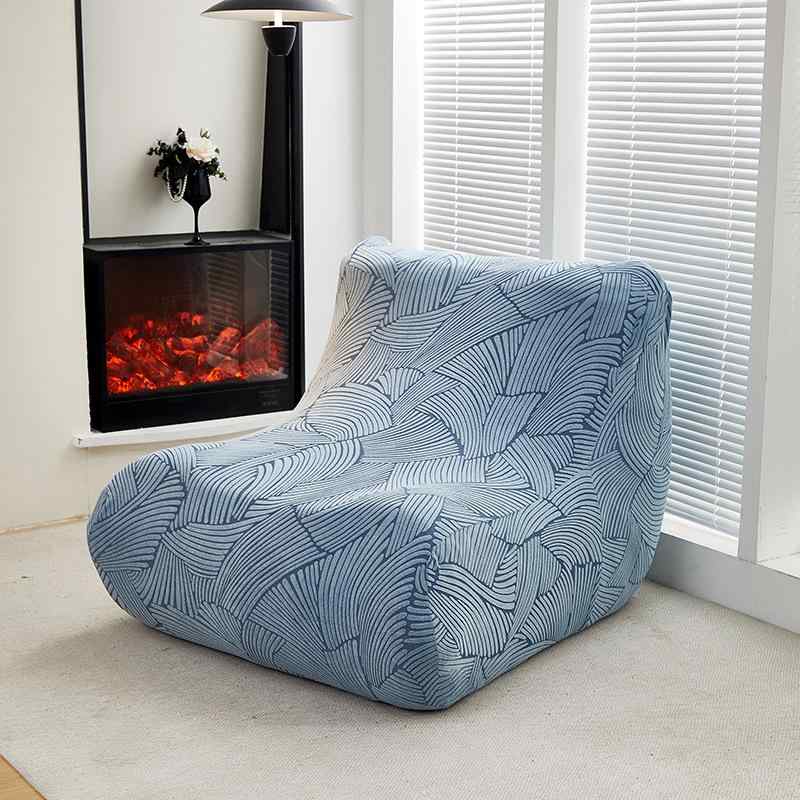 Sofa Covers - ソファカバー 単人用 モダンシンプル 楓柄提花織 一体型弾力保護カバー 通年 リラックスチェア 伸縮素材 室内用 クッションカバー ビーズソファ 保護シート 織り込みデザイン 伸縮性カバー シンプルインテリア 楓模様 弾性素材 ワンピース型 家具保護 日
