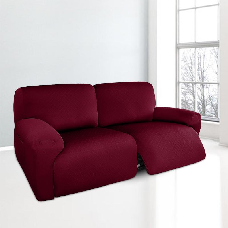 ソファカバー 椅子カバー 防塵プロテクター セット 2人用 大型 分離式 6枚 菱形格子柄 伸縮素材 リビン..