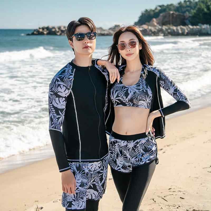 ラッシュガード 男女兼用 長袖 ロングパンツ サーフィン シュノーケリング ダイビングスーツ 腹部カバー スリム 保守水着 UVカット フルボディ スイムウェア(4.0)