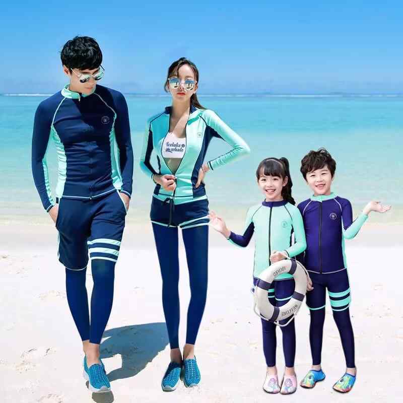 長袖水着 親子 セパレート ダイビングスーツ サーフィン スイムウェア 露出控えめ スポーツ カジュアル 長袖 男女兼用