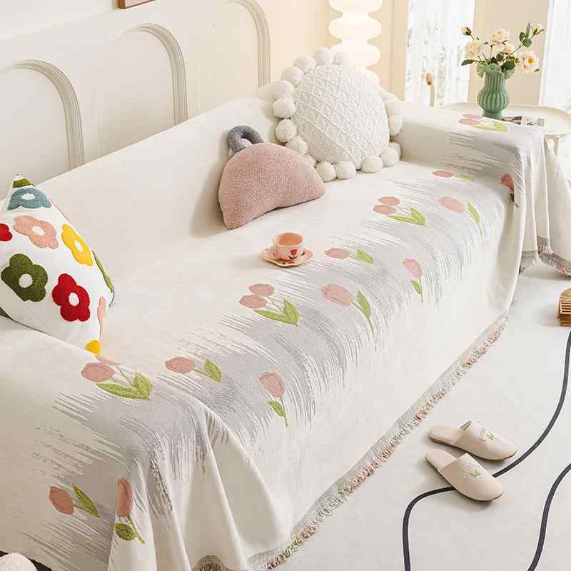 ソファカバー チェニール生地 ツートンカラー フルカバー 四季通用 家具保護 インテリア雑貨 リビング..