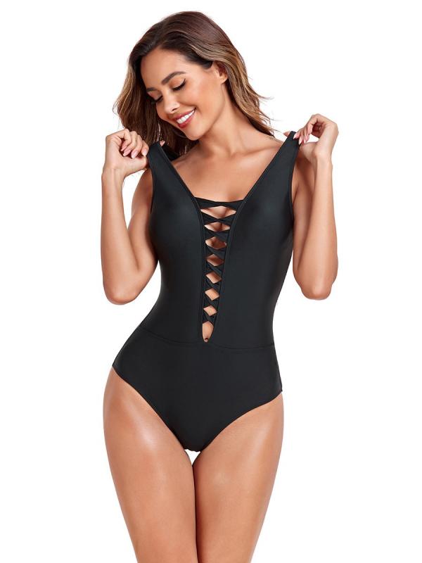 レディース ワンピース水着 バックレス ビキニ 単色 スリムフィット ビーチ 温泉 リゾート 修身 显瘦 欧美スタイル