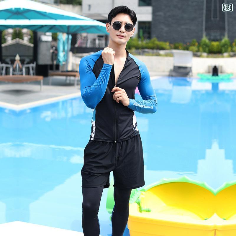 親子水着 ダイビングスーツ セパレートタイプ ロングスリーブ 運動保守 サーフィン スイミングウェア 露出控えめ 長袖カバー 3