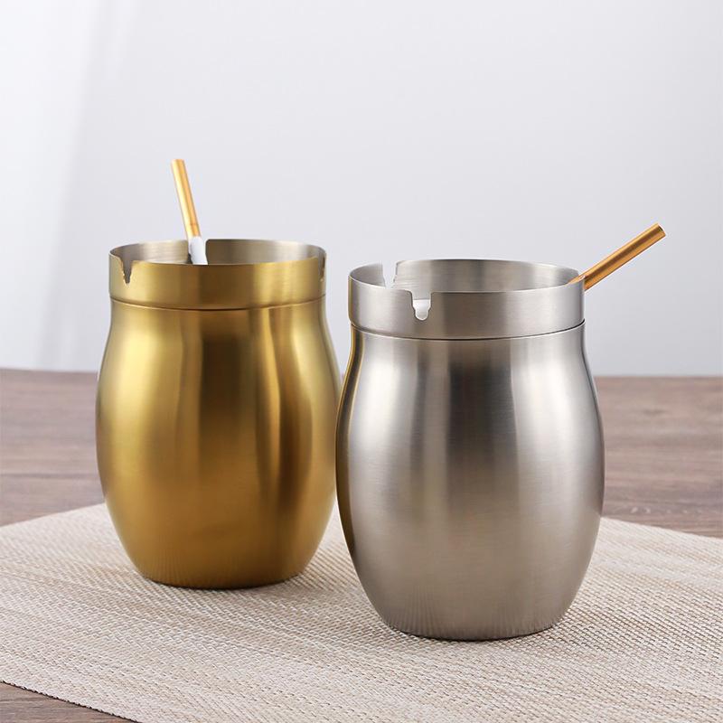 煙灰皿 家用 車載 ステンレス 漏斗型 飛散防止 風防止 クリエイティブ 個性的 リビング ベッドルーム ..