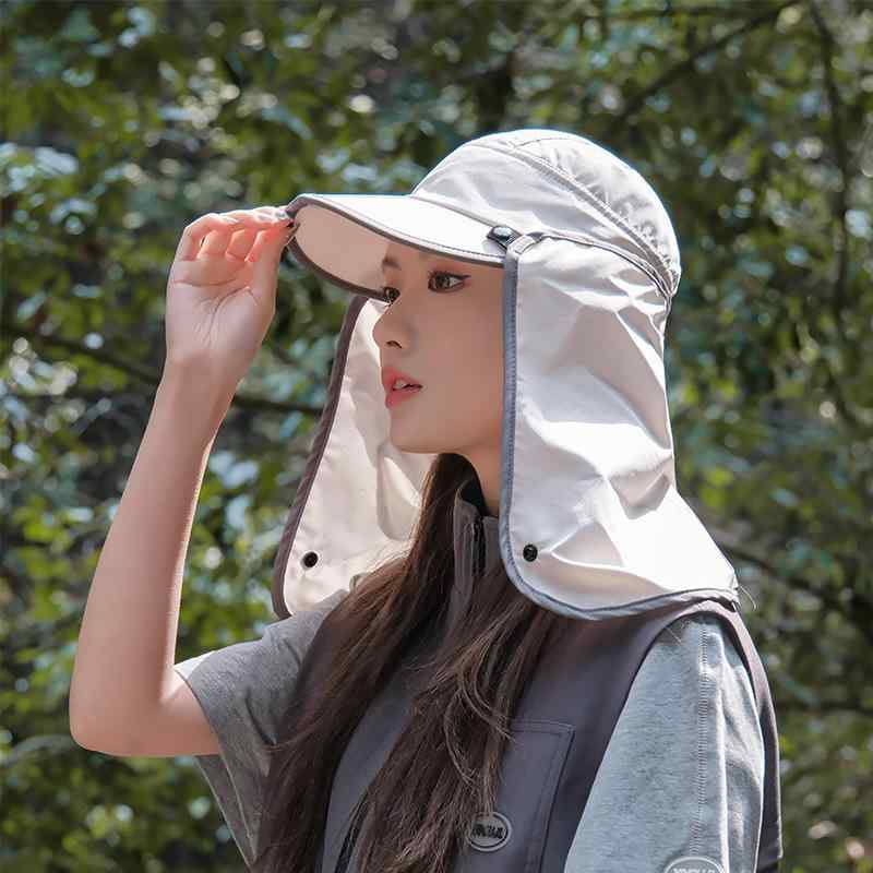 男女兼用 帽子 サファリハット アドベンチャーハット UVカット 紫外線対策 日よけ フェイスカバー付き ネックガード付き 取り外し可能 速乾 軽量 通気性 アウトドア 釣り キャンプ 登山 農作業 ガーデニング