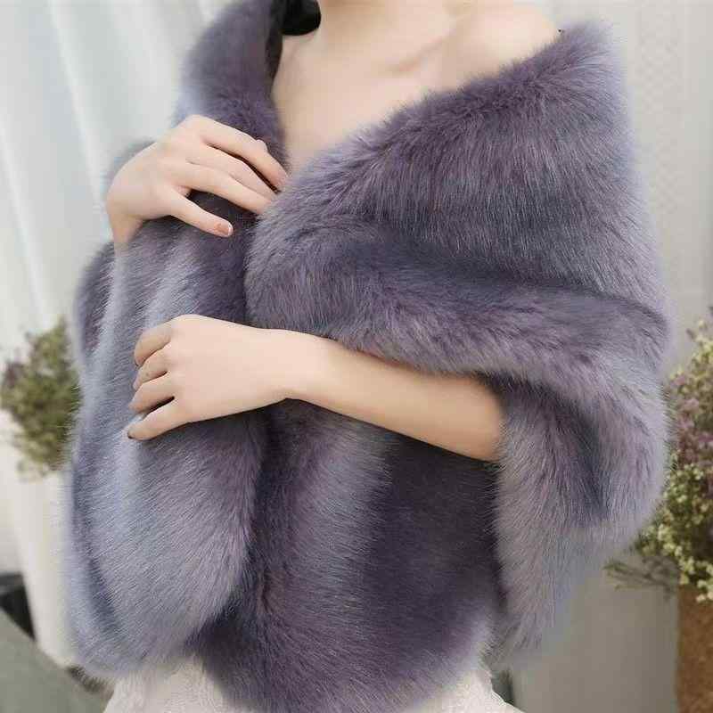 秋冬 レディース ファーショール 新婦 ウェディング 狐毛 披風 チャイナドレス 礼服 白色 切り替え 再生繊維 軽量 高級感