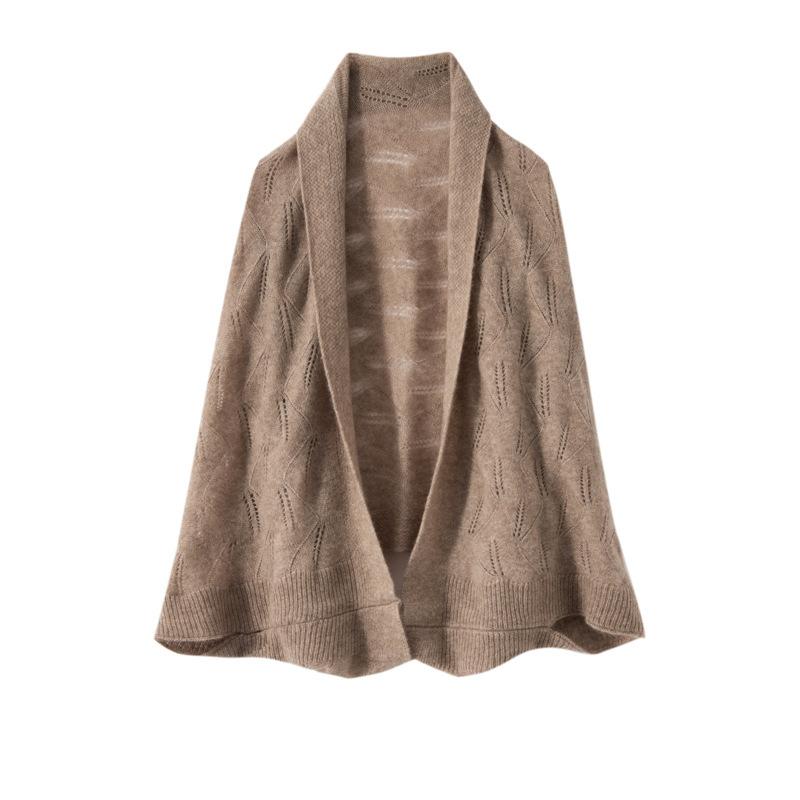 レディース カシミヤ ニット スカーフ レースアップ ショール 二用 提花 暖か ラフスタイル ケープ 気質 アウター 切り替え
