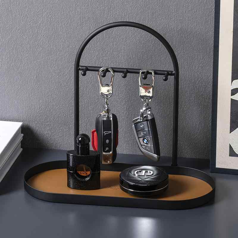 鍵掛け 家庭用 玄関 鉄製 多層 収納ラック 取り外し可能 飾品 首飾り デスク 置物 インテリア