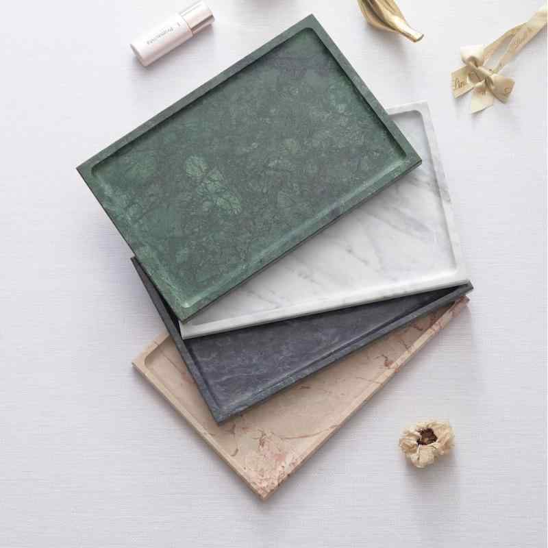 天然大理石トレイ 高級感 収納 装飾 インテリア 石材 一体成形 リビングルーム ダイニングルーム ホテ..