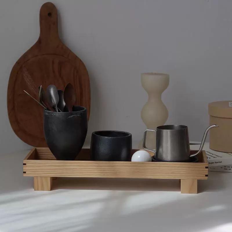 木製トレイ 家用 デンマーク風 日式 長方形 実木 収納 置物 装飾 インテリア 民宿 テーブルウェア ディ..