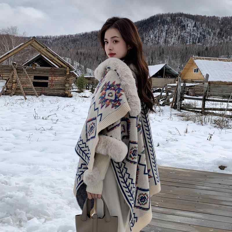 レディース ショール ポンチョ 民族風 エスニック 旅行 観光 アウトドア 草原 コーディネート 西北 川西 雲南 チベット 青海 女性服 軽量 快適