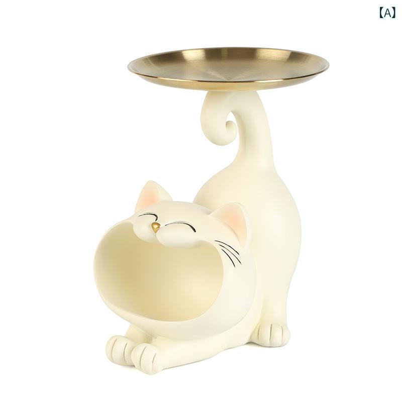 招き猫 収納 置物 デスク リビング 玄関 飾り 鍵置き トレイ 手作り インテリア 雑貨 開運 アイテム [2]