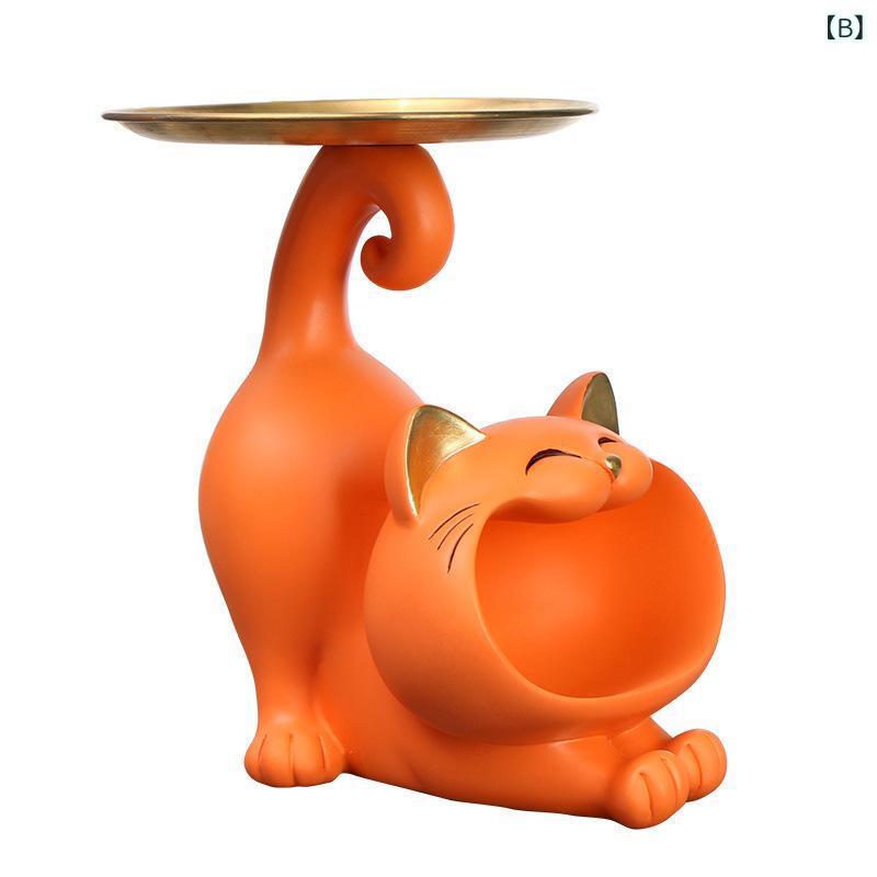 招き猫 収納 置物 デスク リビング 玄関 飾り 鍵置き トレイ 手作り インテリア 雑貨 開運 アイテム [3]