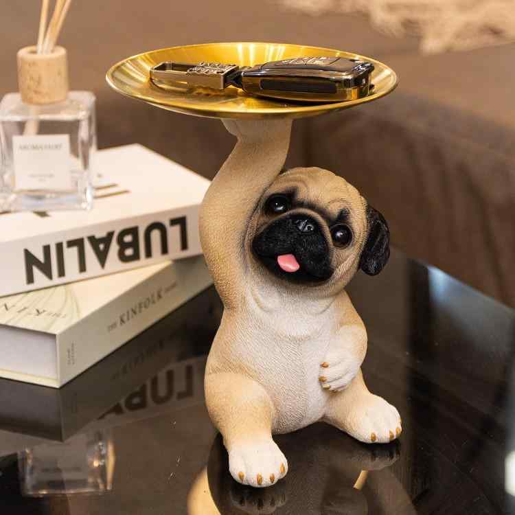 玄関収納 かわいい犬 鍵置きトレイ 靴箱飾り物 客厅テーブル 茶几用 インテリア雑貨 引っ越し祝い 家庭..