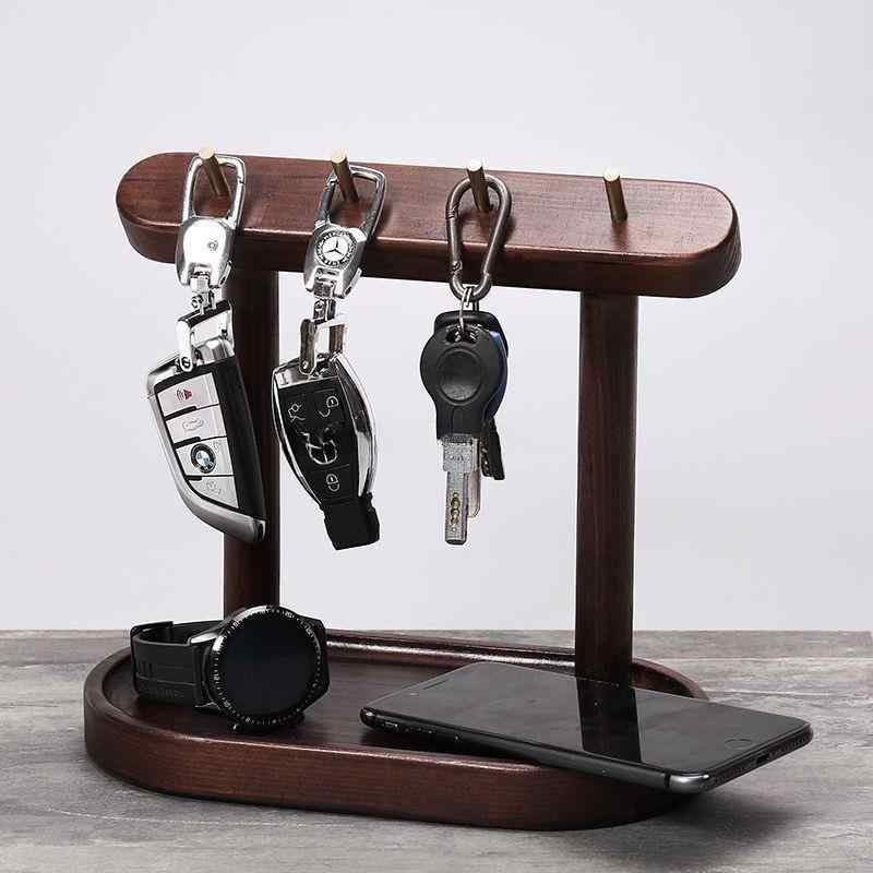 鍵かけ 収納ボックス 玄関用 北欧風 実木 インテリア 置物 アクセサリーフック リビング デスク 飾り ..