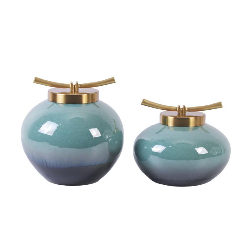陶器 収納罐 置物 モダン中国風 デザイン リビング 玄関 酒柜 オフィス インテリア デコレーション ソ..
