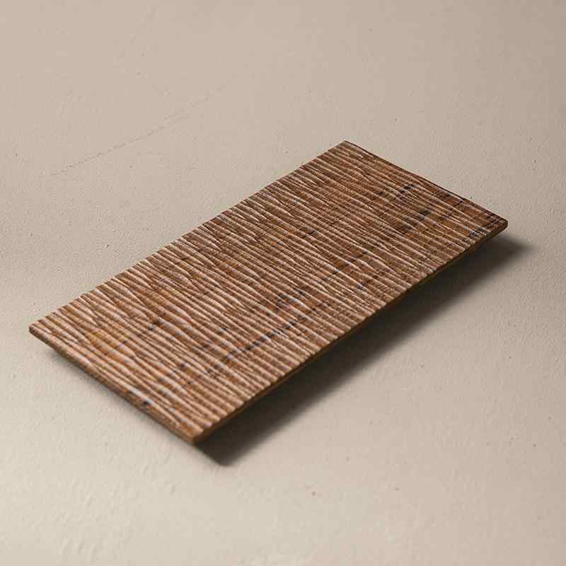 茶盤 家庭用 チーク材 天然木 木製 侘び寂び風 和風 ナチュラル シンプル 長方形 茶台 茶壺受け 茶托 ..