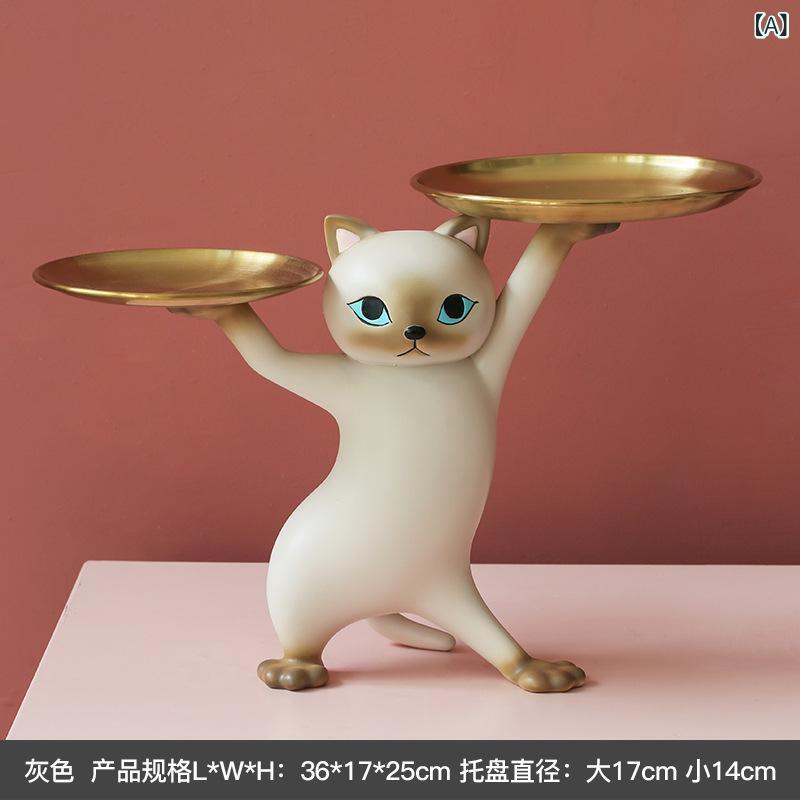 置物 男女兼用 猫 妖艶 インテリア 雑貨 家居 装飾 玄関 鍵 収納 フック ハンガー ラック シェルフ リ..