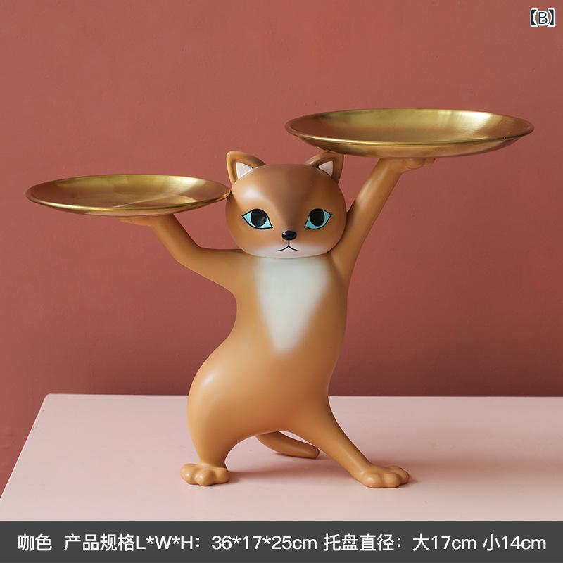 置物 男女兼用 猫 妖艶 インテリア 雑貨 家居 装飾 玄関 鍵 収納 フック ハンガー ラック シェルフ リビング 居間 デコレーション ディスプレイ モダン デザイン エレガント スタイル オブジェ フィギュア [2]