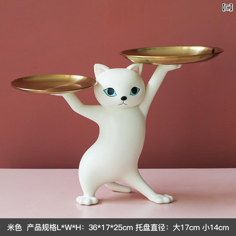 置物 男女兼用 猫 妖艶 インテリア 雑貨 家居 装飾 玄関 鍵 収納 フック ハンガー ラック シェルフ リビング 居間 デコレーション ディスプレイ モダン デザイン エレガント スタイル オブジェ フィギュア [3]