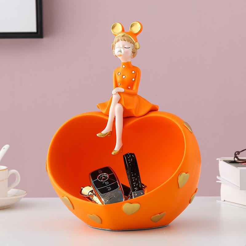 玄関 鍵収納 置物 北欧風 インテリア 飾り 高級感 樹脂製 クリエイティブ かわいい女の子 デザイン ホ..